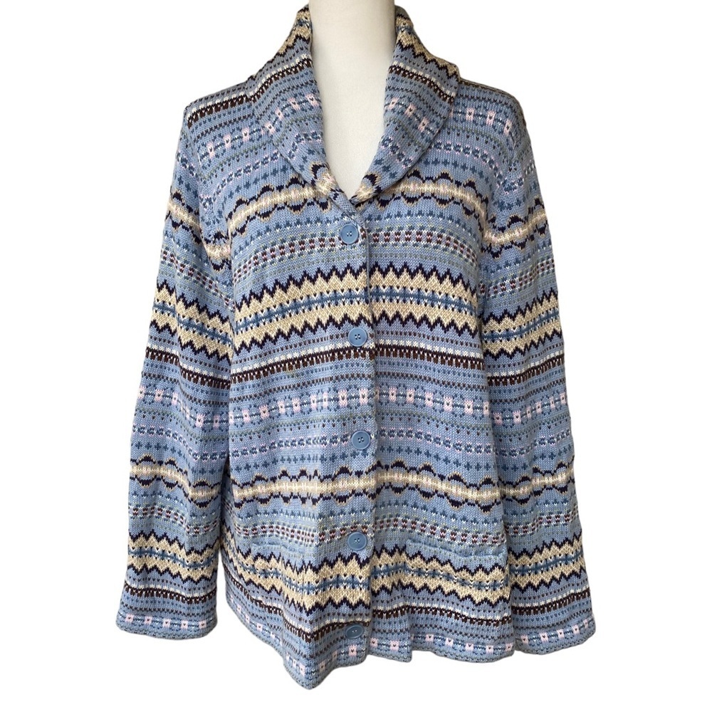 Denim and Co Button Down V Neck Cardigan‎ Sweater Ladies Plus Size 1X